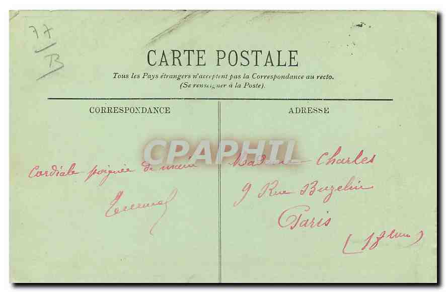 CPA Fontainebleau La Foret Rochers du Mont Aigu  — Verso