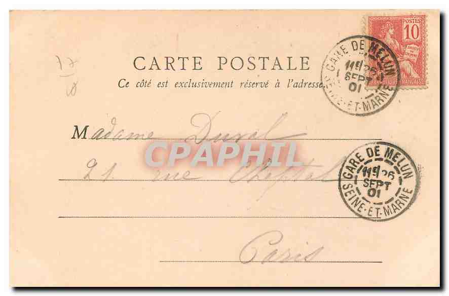 CPA Fontainebleau Caverne des Brigands  — Rückseite