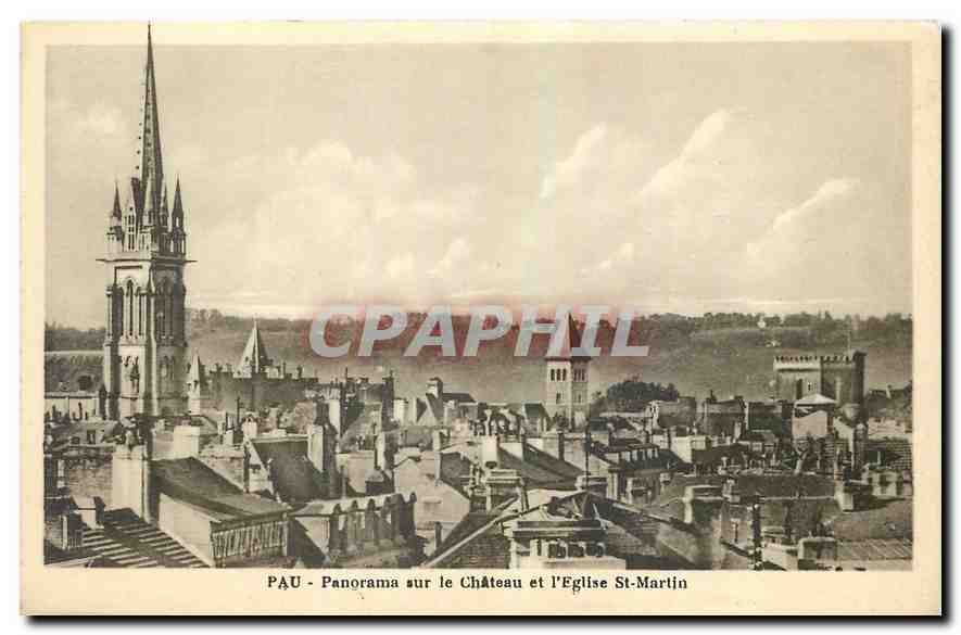 Pau - Panorama sur le Château et l'Église St-Martin
