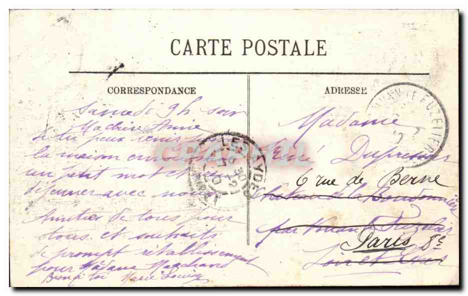 inondations de Paris CPA Janvier 1910 La chambre des deputes — Rückseite