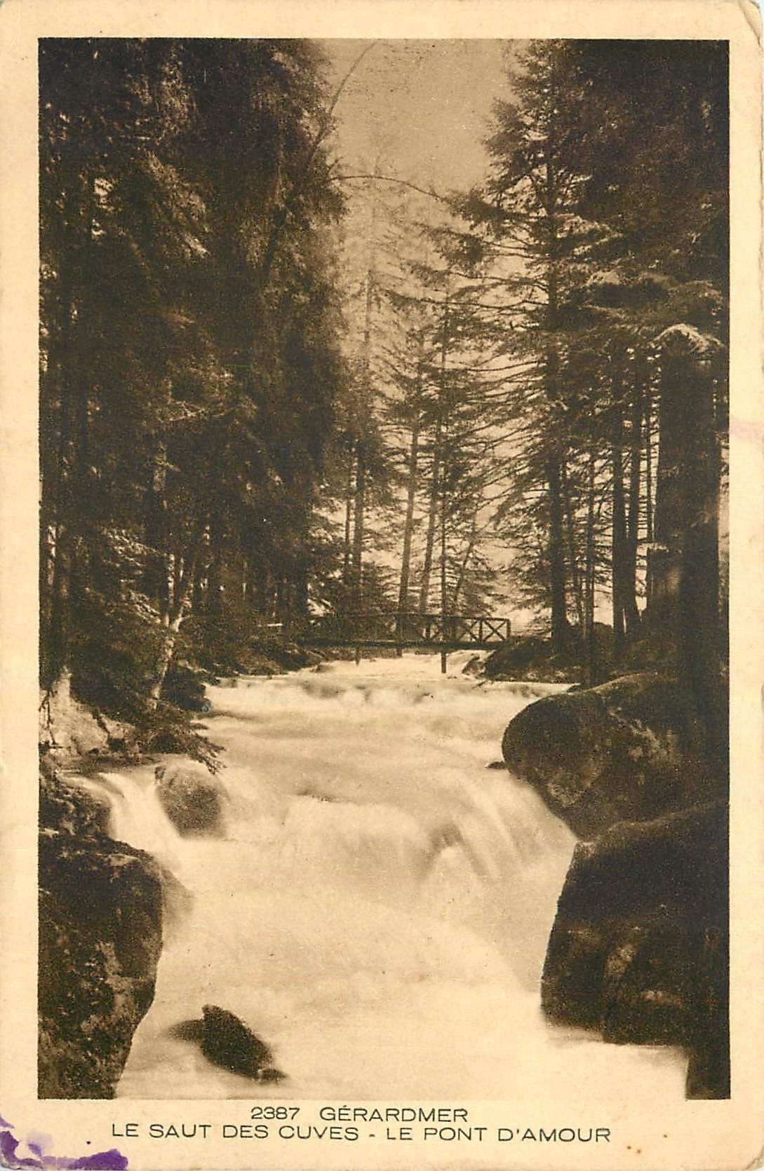 CPA Gerardmer Le Saut des Cuves Le Pont d'Amour 