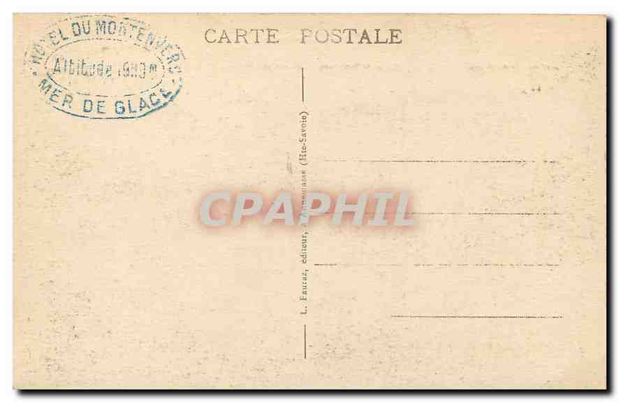 CPA Chamonix Mont Blanc Hte Savoie  — Verso