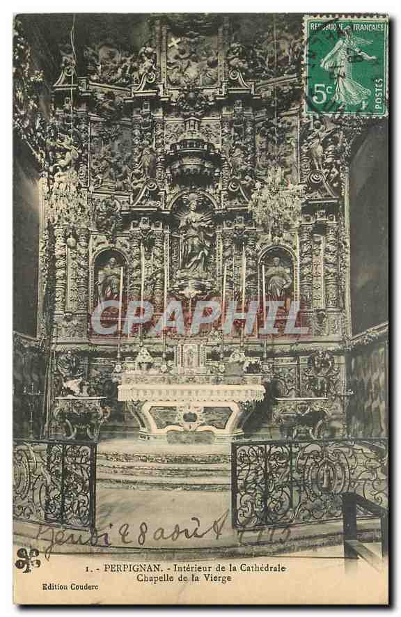 CPA Perpignan Interieur de la Cathedrale Chapelle de la Vierge 