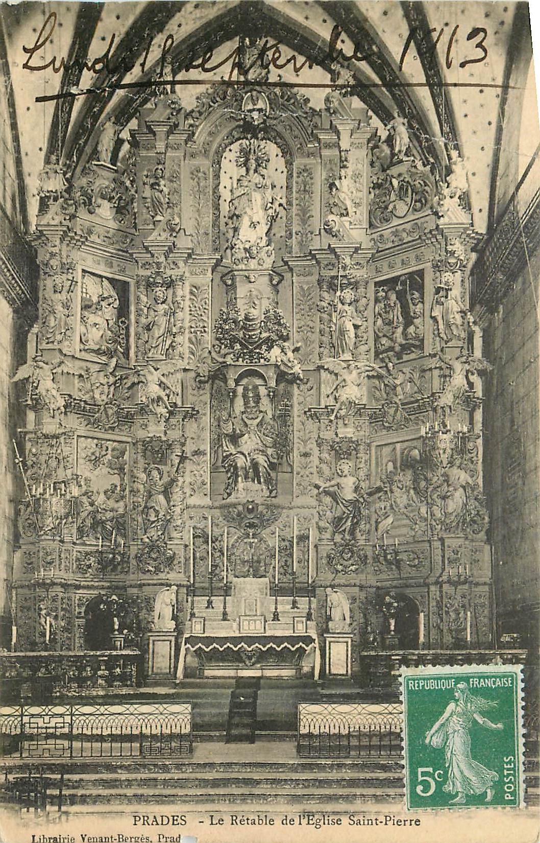 CPA Prades Le Retable de l'Eglise Saint Pierre 