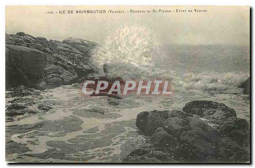 CPA Ile de Noirmoutier Vendee Rochers de St Pierre Effet de vagues 