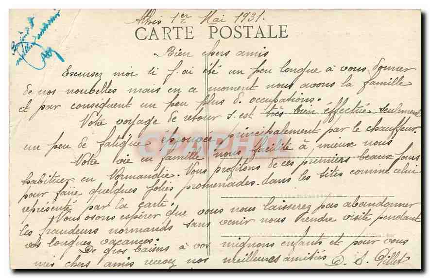 CPA La Normandie Route de flers a Pont Erambourg Vallee de la Vera La Vera au Champ Ferniani  — Rückseite