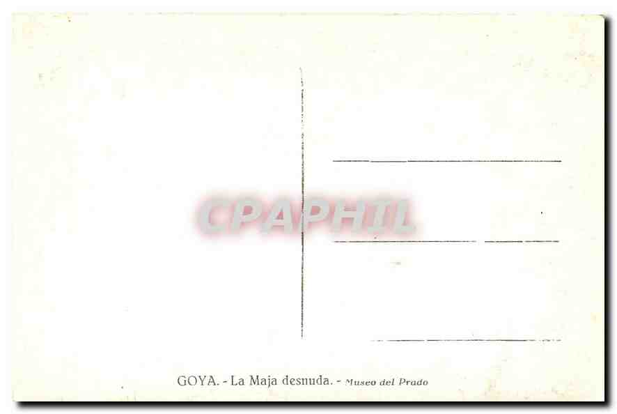 CPA Goya La Maja desnuda Museo del Prado  — Verso