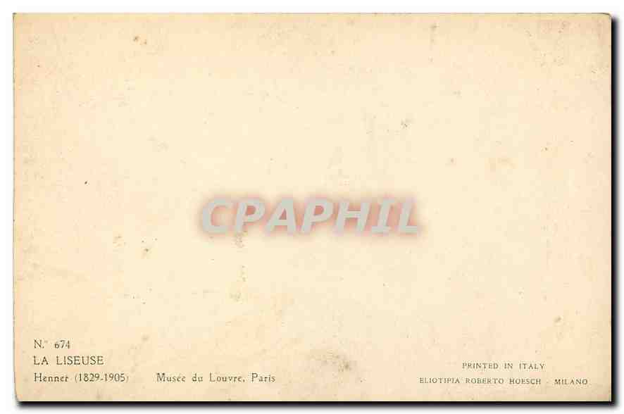 CPA La Liseuse Henner Musee du Louvre Paris  — Verso
