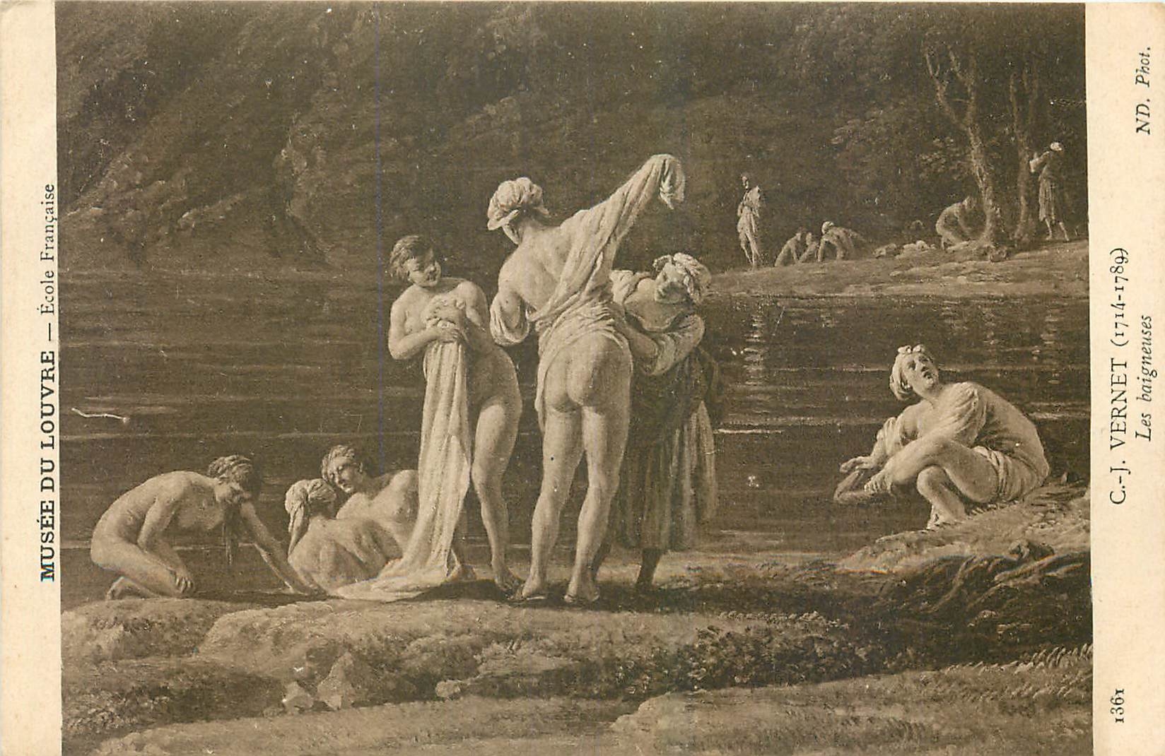 CPA Musee du Louvre C J Vernet Les baigneuses 