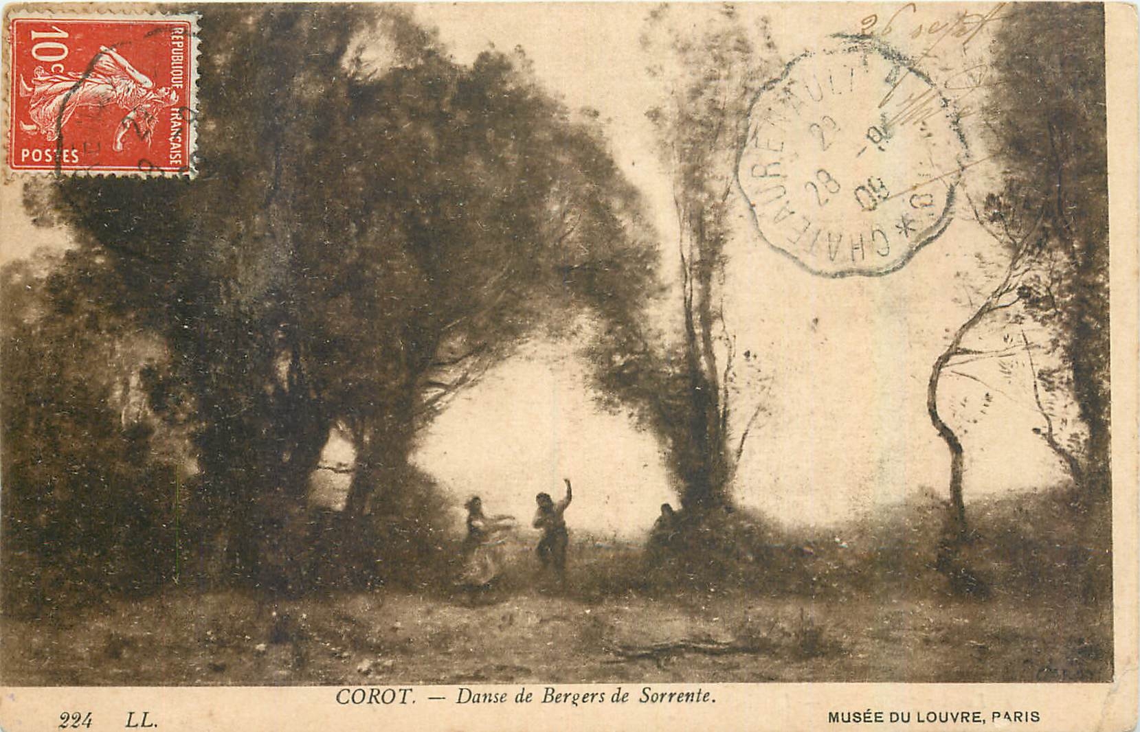 CPA Corot Danse de Bergers de Sorrente Musee du Louvre Paris 
