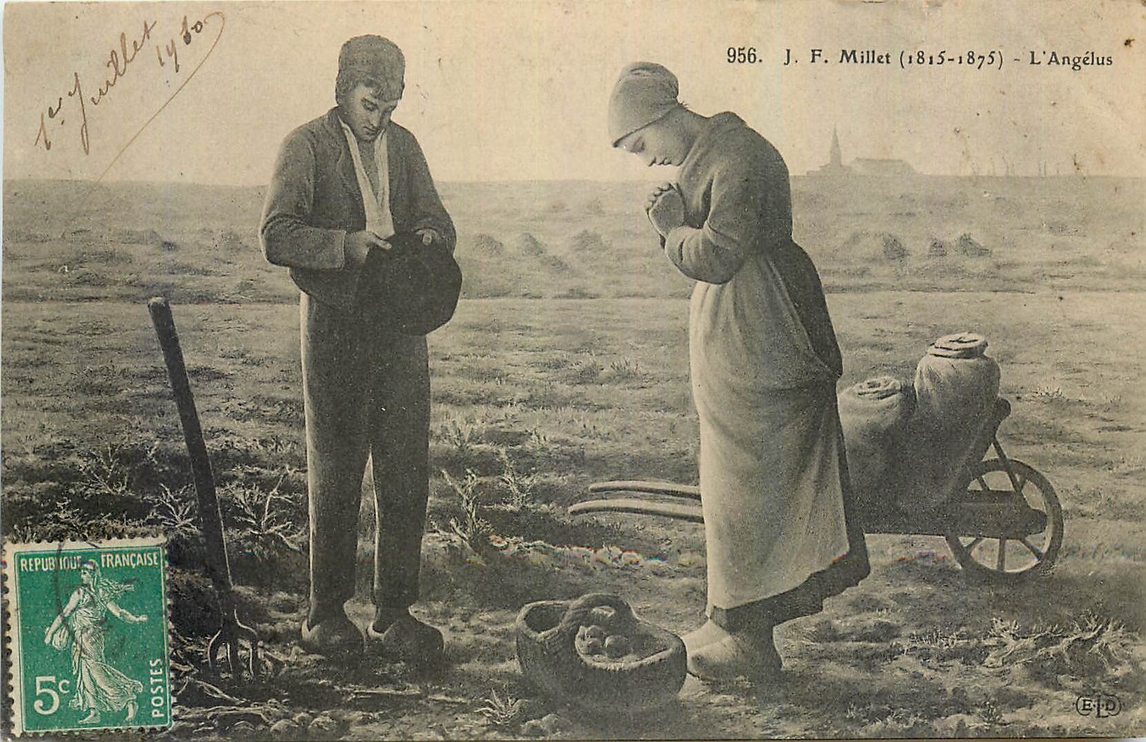CPA J F Millet L'Angelus 