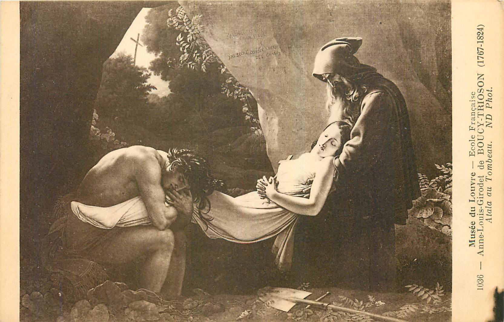 CPA Musee du Louvre Anne Louis Girodel de Boucy Trioson Atala au Tombeau 