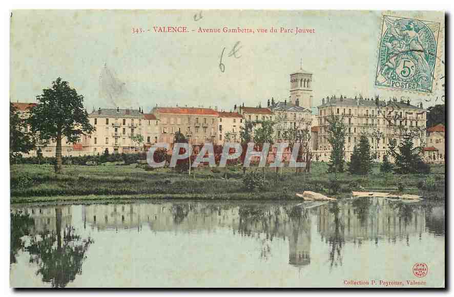CPA Valence Avenue Gambetta vue du Parc Jouvet 