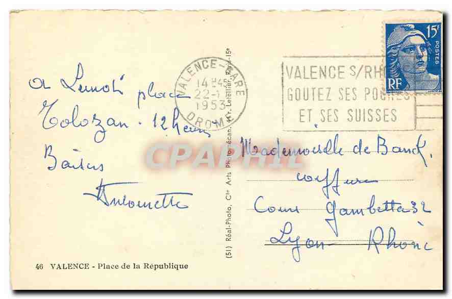 CPM Valence Place de la Republique Chaussures Favorite — Rückseite