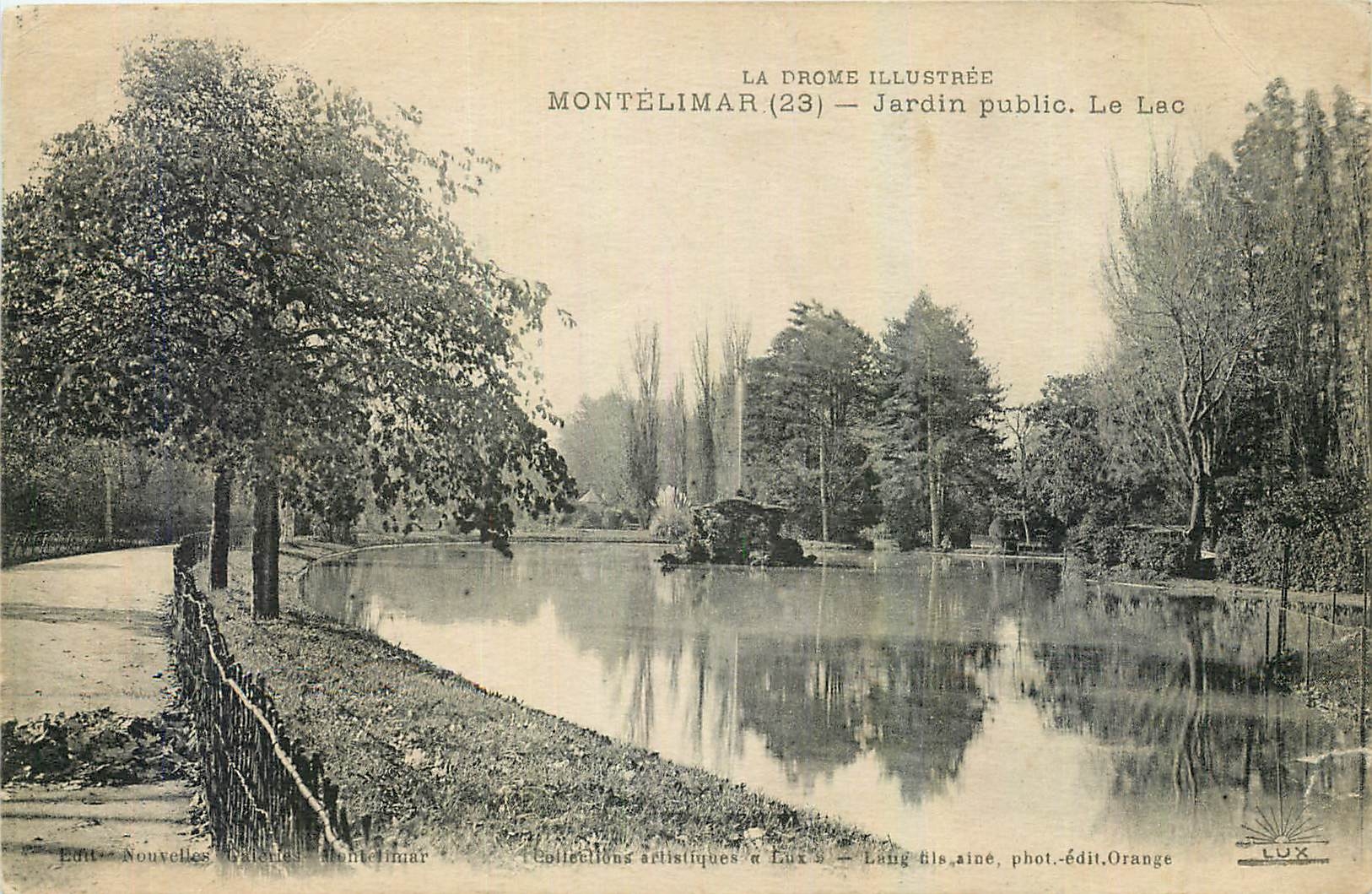 CPA La Drome Illustree Montelimar Jardin public Le Lac 