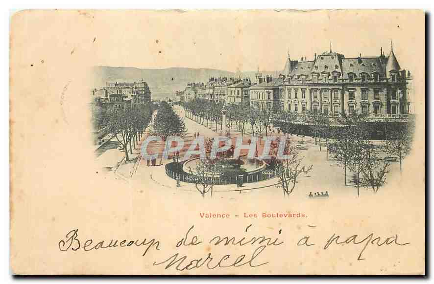 Valence - Les Boulevards — éditeur inconnu, n° de série non visible