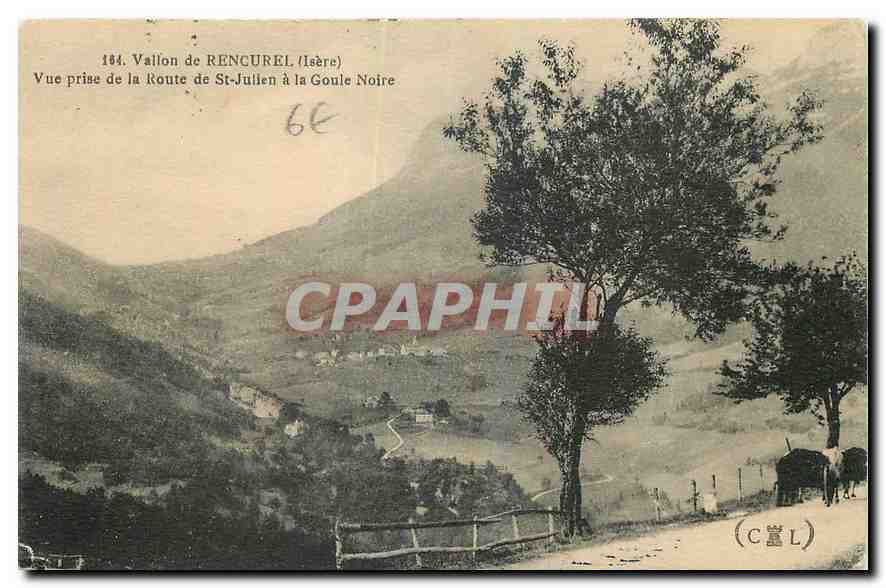 Vallon de RENCUREL (Isère) — Vue prise de la Route de St-Julien à la Goule Noire — (CML)