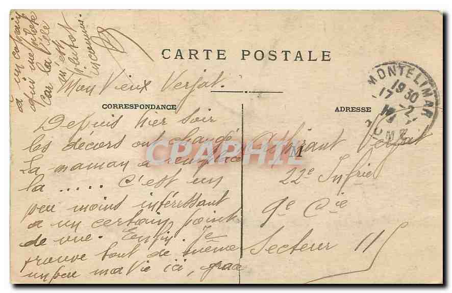 CPA La Drome Illustree Montelimar Place et Porte St Martin Tabac — Back
