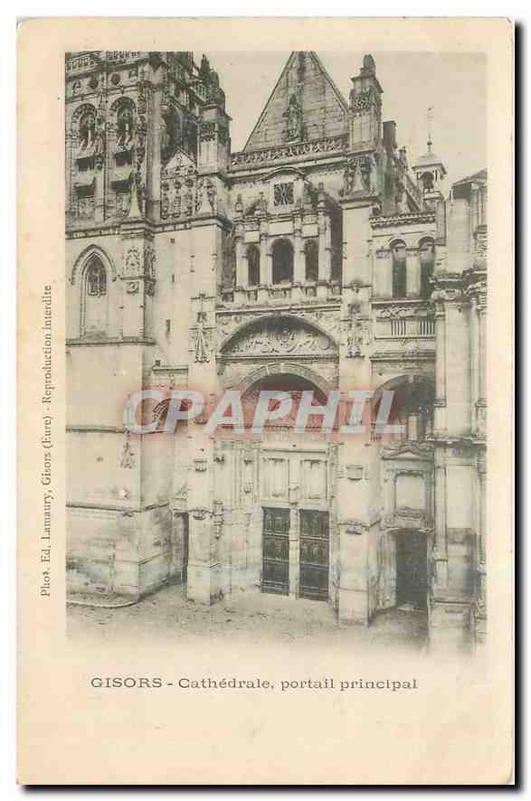 CPA Gisors cathedrale portail principal 