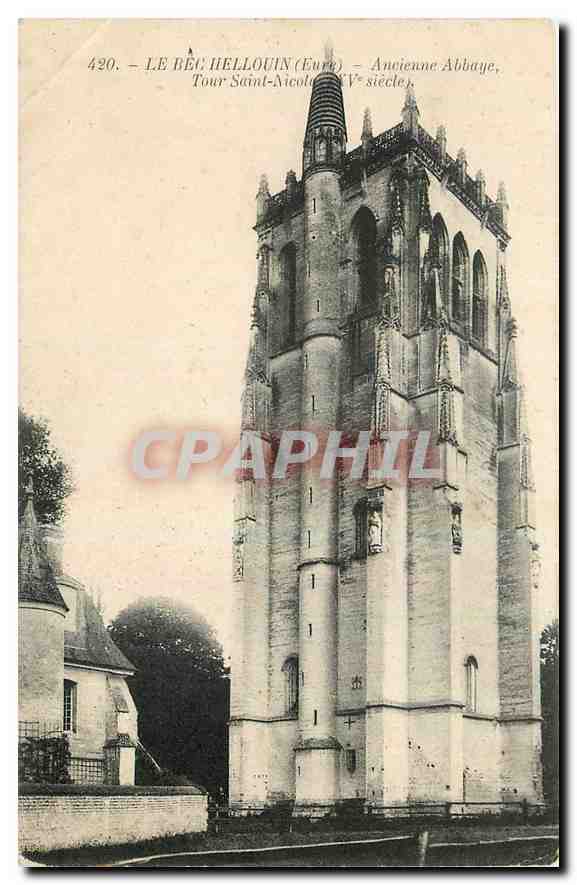CPA Le Bec Hellouin Eure Ancienne abbaye Tour Saint Nicolas 