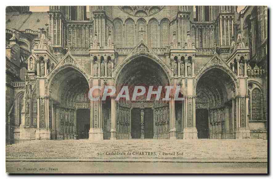 CPA Cathedrale de Chartres Portail Sud 