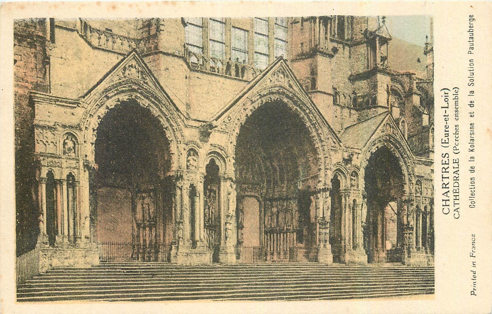 CPA Chartres Eure et Loir Cathedrale Porches ensemble 