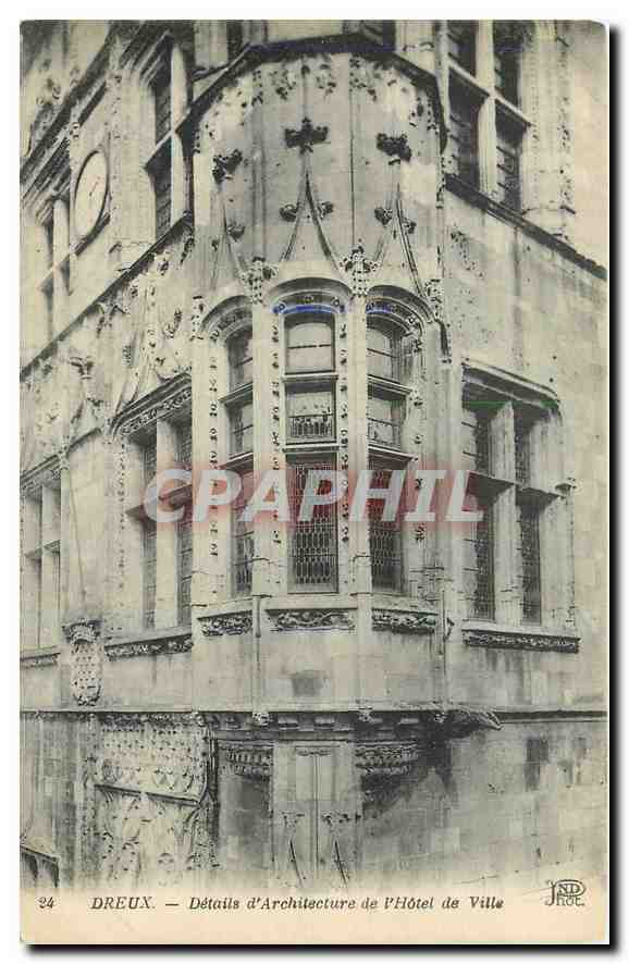 Dreux — Détails d'Architecture de l'Hôtel de Ville — JND Phot.
