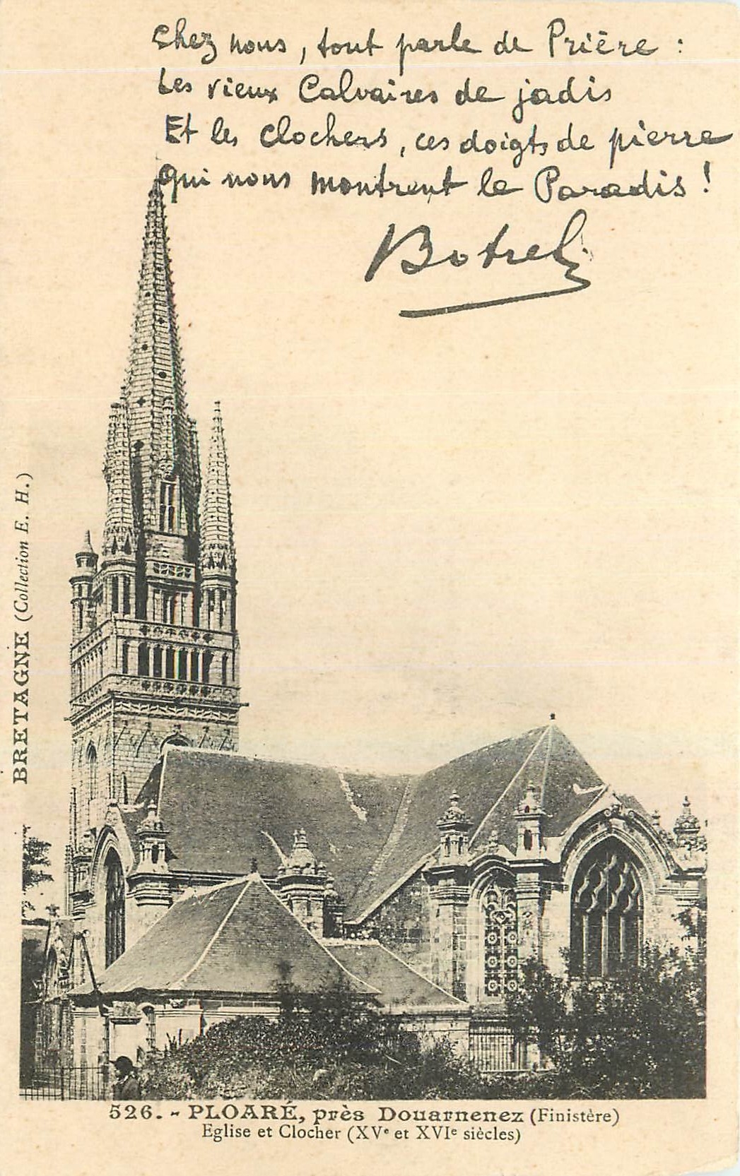 CPA Bretagne Ploare pres Douarnenez Finistere Eglise et Clocher 