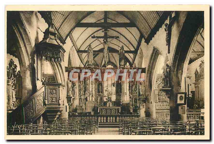 CPA Bretagne Lampaul Finistere Interieur de l'Eglise 