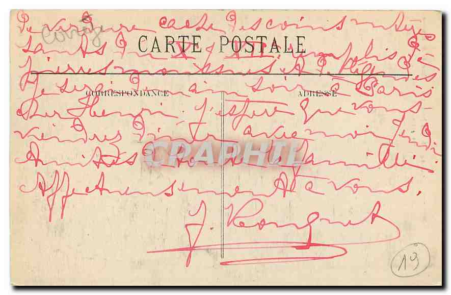 CPA Aubazine Rocher St Etienne et Passage du Canal  — Rückseite