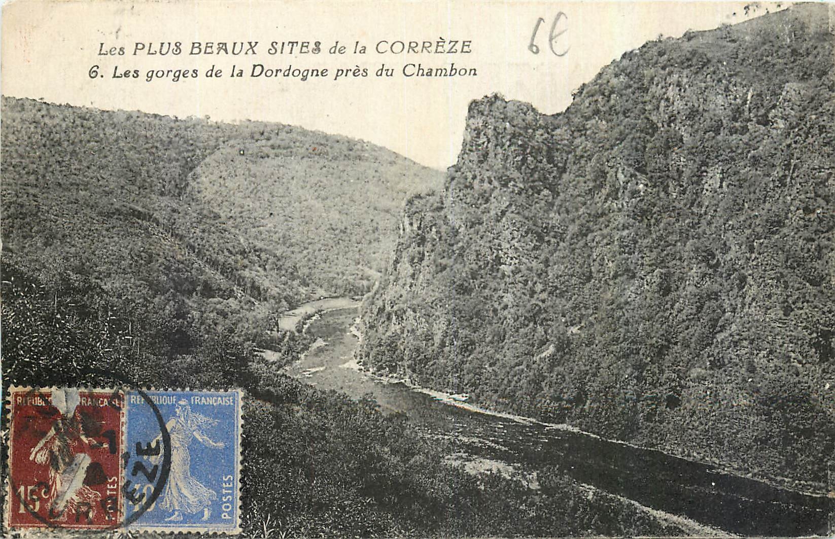 CPA Les Plus beux sites de la Correze Les gorges de la Dordogne pres du Chambon 