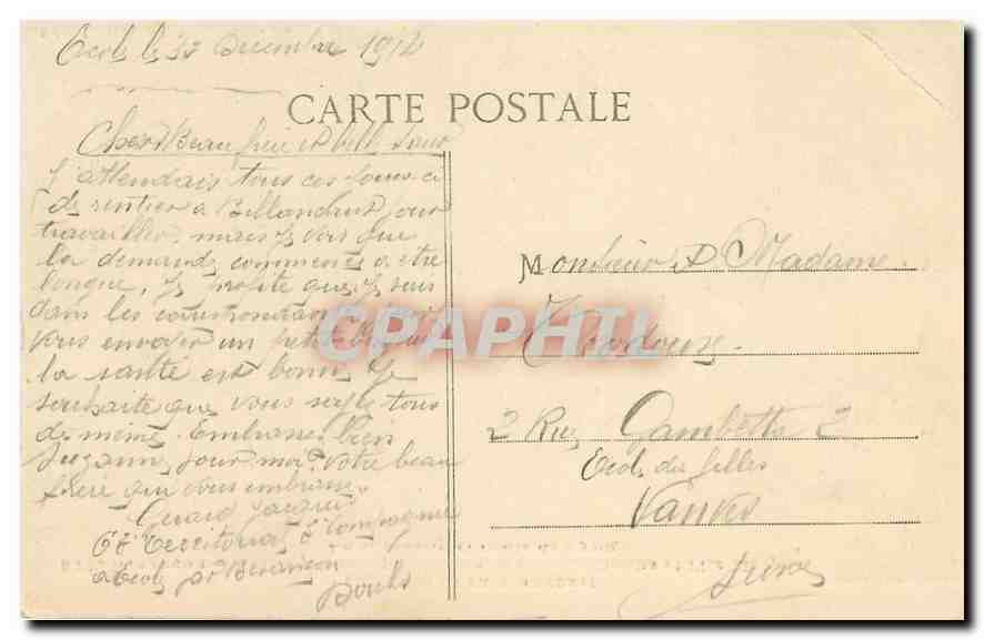 Besançon — pittoreske Tal der Casamène. Der Doubs und die Île Malpas — Verlag L. Balland & Frères, Besançon, n° 871 — Rückseite