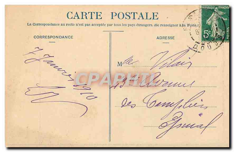 CPA Besancon Etablissement Thermal et Casino  — Back