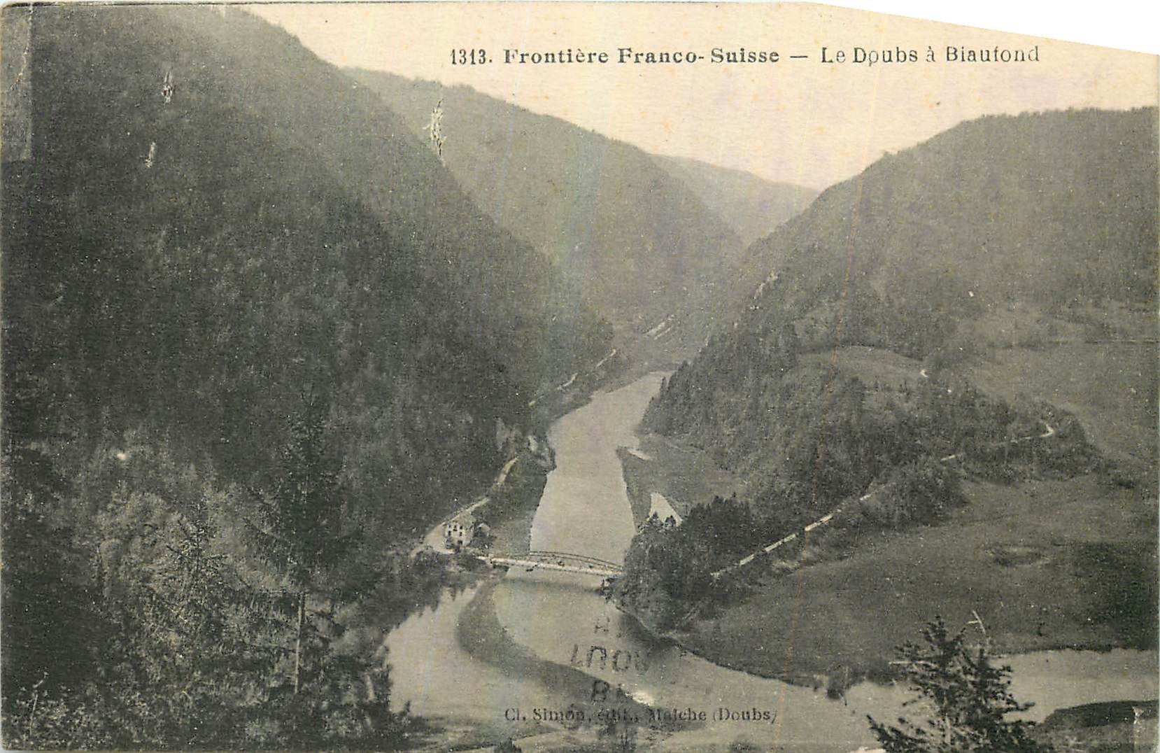 CPA Frontiere Franco Suisse Le Doubs a Blaufond 