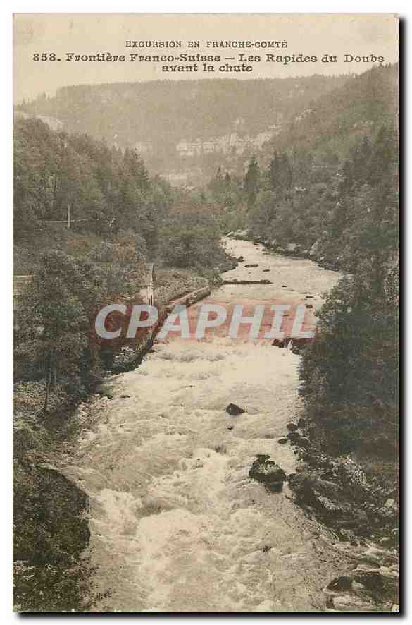 CPA Frontiere Franco Suisse Les Rapides du Doubs avant la chute 