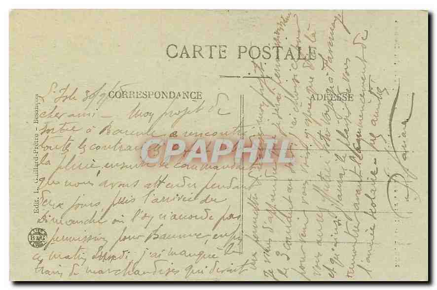 CPA Frontiere Franco Suisse Les Rapides du Doubs avant la chute  — Rückseite