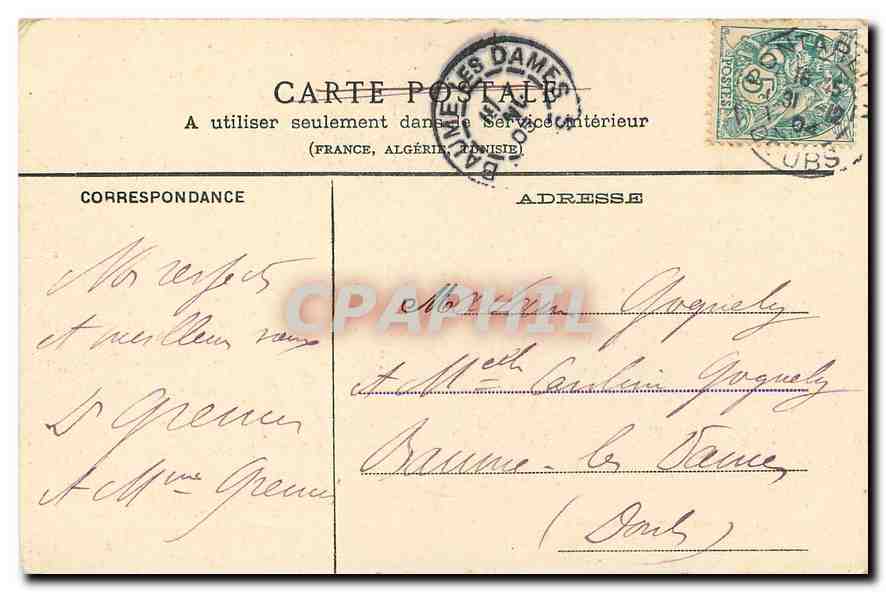 CPA Entree des Bassins du Doubs  — Back