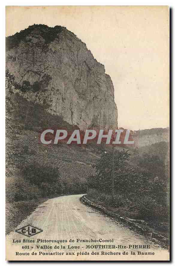 CPA Vallee de la loue Mouthier Hte Pierre Route de Pontarlier aux pieds des Rochers de la Baume 