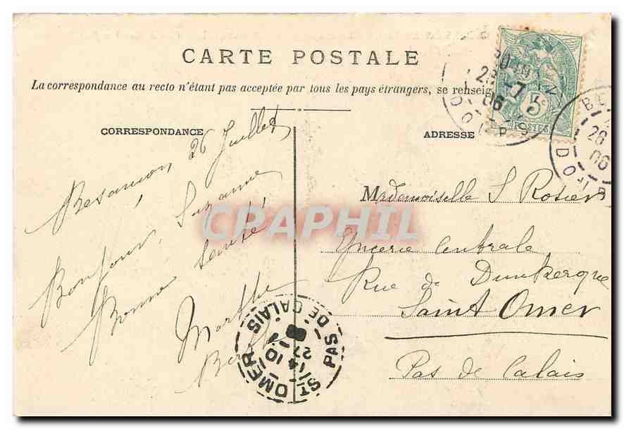CPA Franche Comte Besancon Pont de Canot et Fort Rosemont  — Rückseite