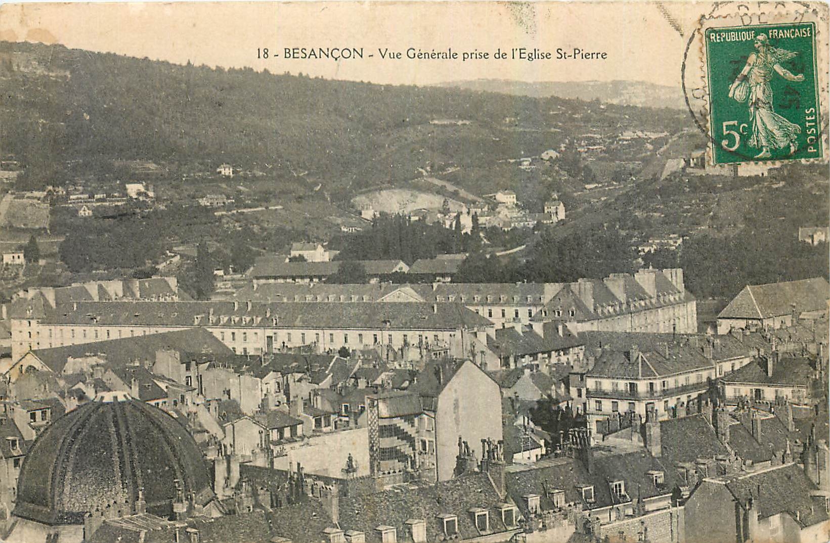 CPA Besancon Vue generale prise de l'Eglise St Pierre 