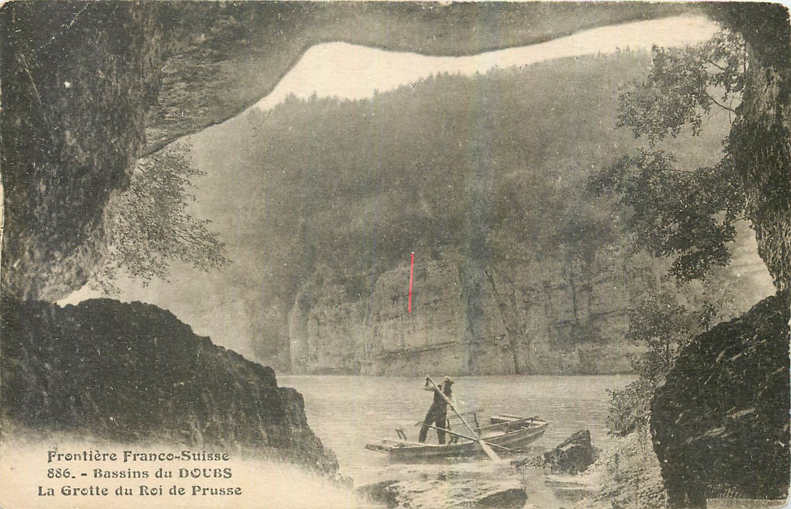 CPA Frontiere Franco Suisse Bassins du Doubs La Grotte du Roi de Prusse 