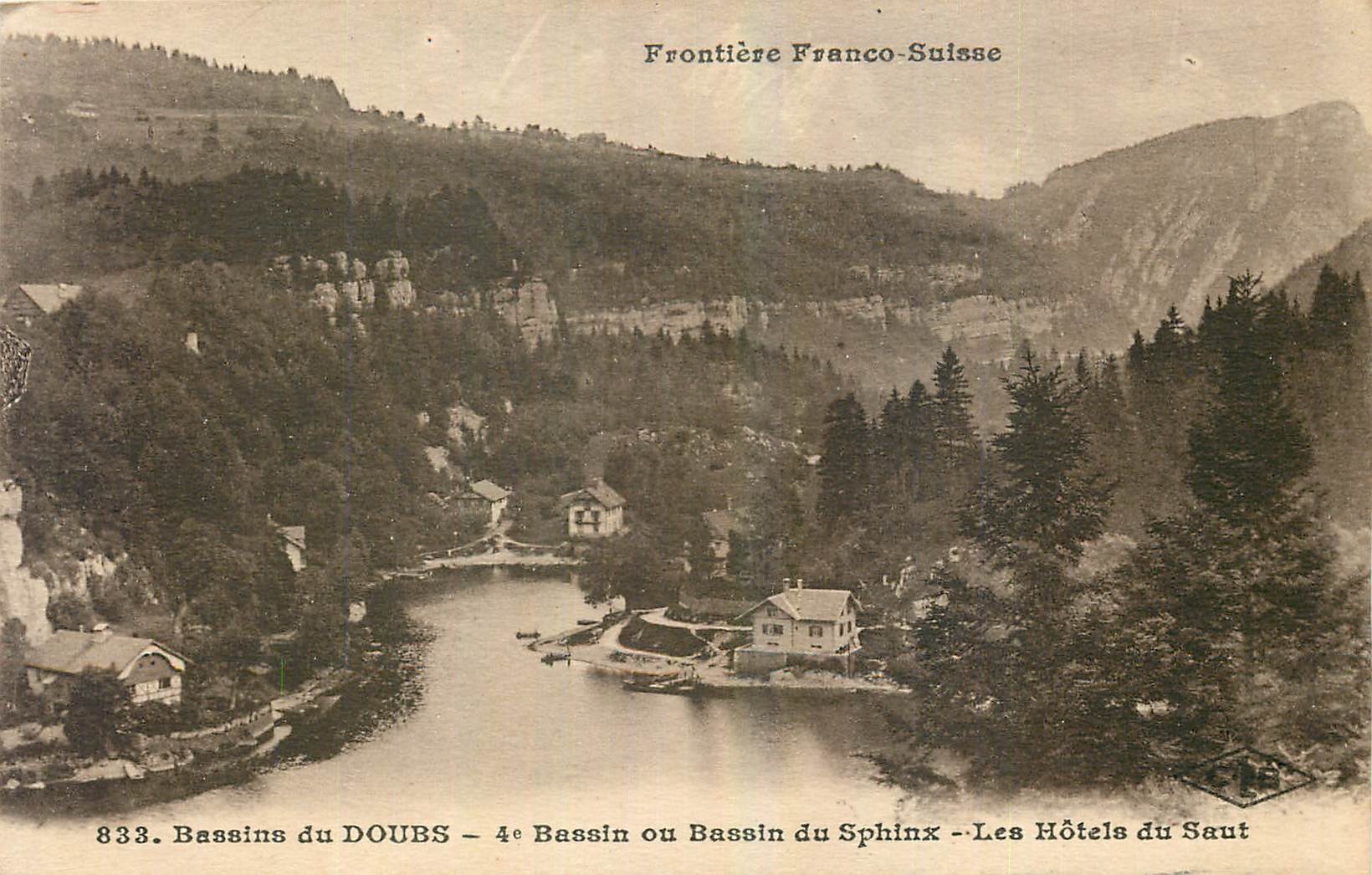 CPA Frontiere Franco Suisse Bassins du Doubs Bassin ou Bassin du Sphinx les hotels du Saut 