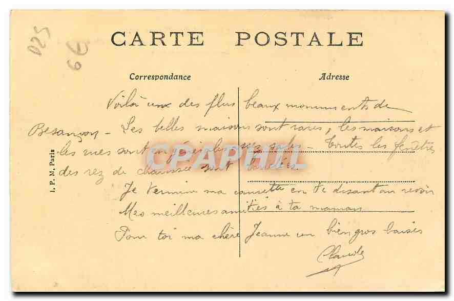 CPA Besancon Historique Etablissement thermal des bains Salins de la Mouillere  — Back