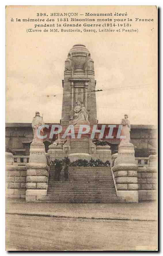 CPA Besancon Monument eleve a la memoire 