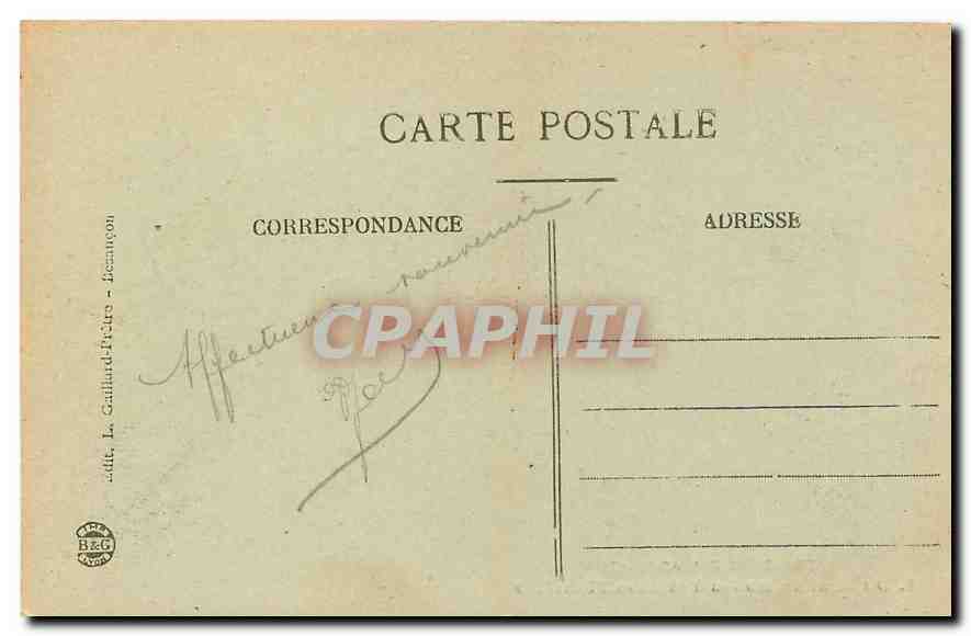 Du Saut du Doubs à Maison-Monsieur — Frontière franco-suisse — éditeur L. Gaillard-Frères, Béconneçon — Reverso