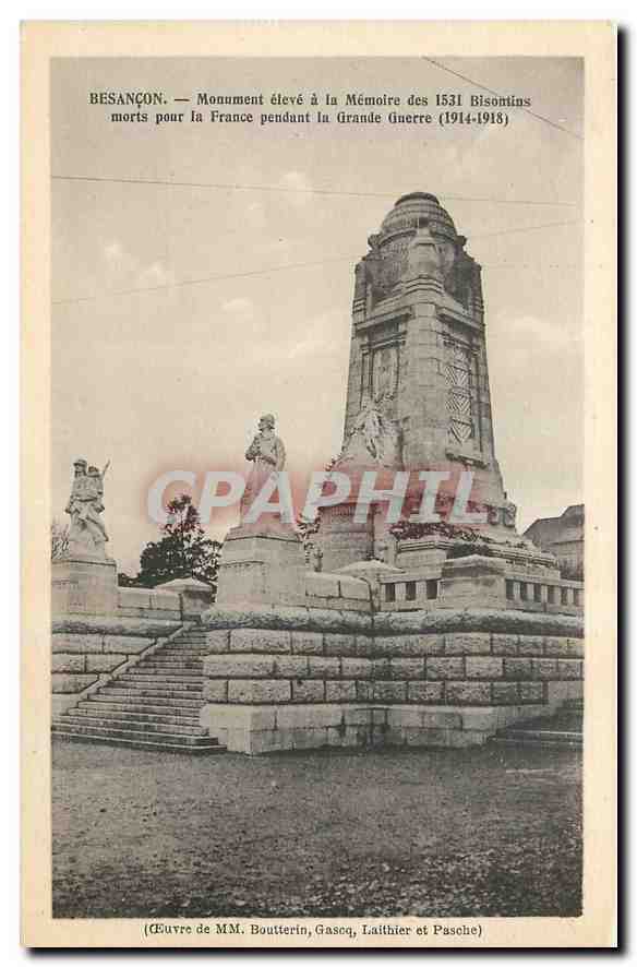 CPA Besancon Monument eleve a la Memoire 