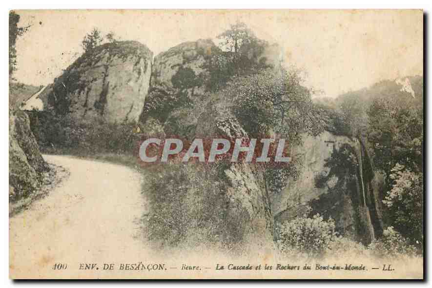 CPA Env de Besancon Beure La Cascade et les Rochers du Bout du Monde 