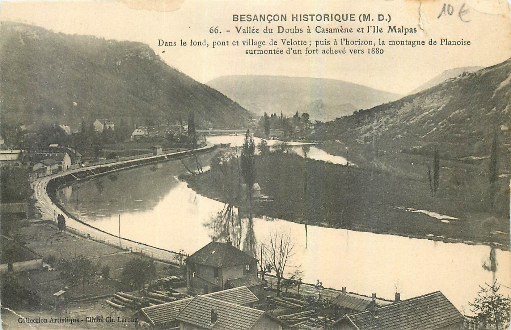 CPA Besancon Historique M D Vallee du Doubs a Casamene et l'Ile Malpas 