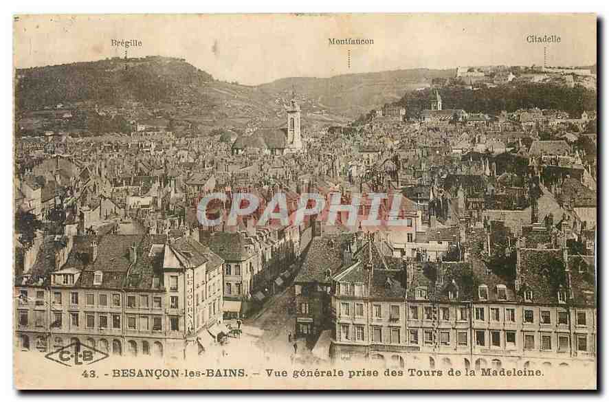 Besançon-les-Bains — Allgemeiner Blick von den Türmen der Madeleine — Verleger C. Lardet, Nr. 43