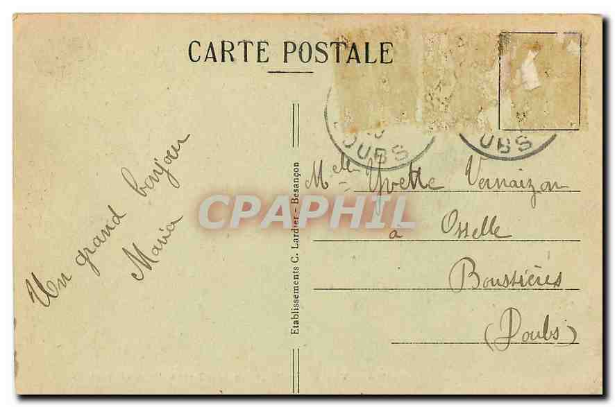 Besançon-les-Bains — Allgemeiner Blick von den Türmen der Madeleine — Verleger C. Lardet, Nr. 43 — Rückseite